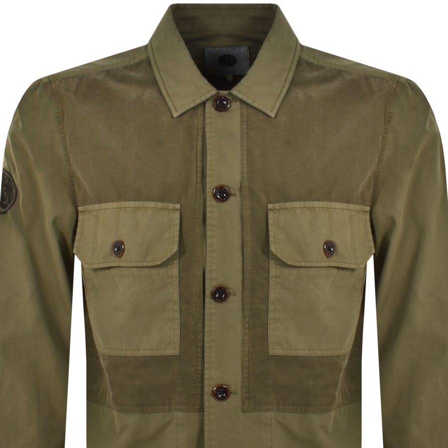 Pretty Green Mountfield Overshirt Khaki Mainline Menswear Australia